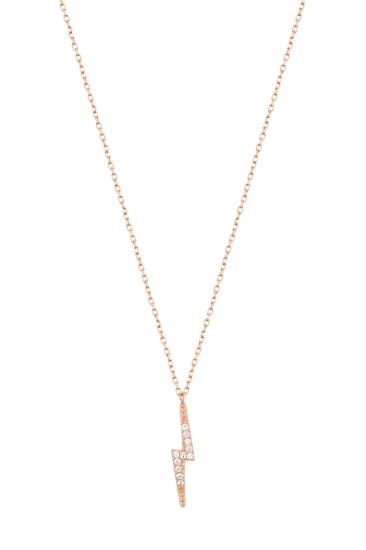925 Ayar Gümüş Yıldırım Kolye – Minimal Tasarım RHODIUM