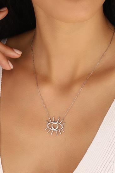 925 Ayar Gümüş Taşsız Ra Gözü (Horus Gözü) Kolye GOLD