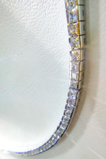 Beyaz CZ Taşlı 2,5 mm Gümüş Tenis Choker – Zarif Tasarım 40 cm