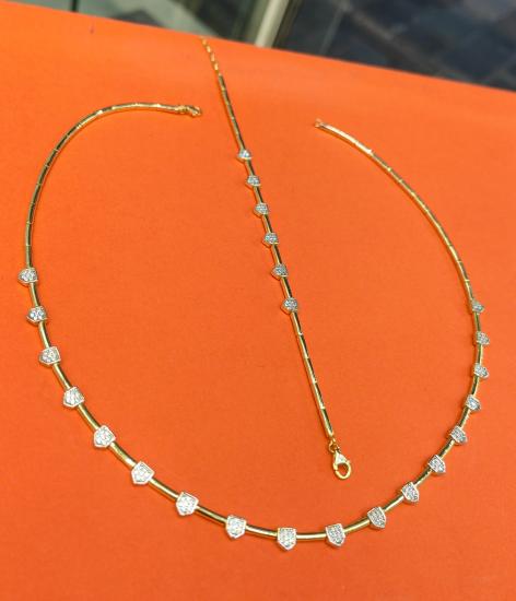 925 Ayar Gümüş Kübik Zirkon Taşlı Takı Seti – Kolye & Bileklik Necklace