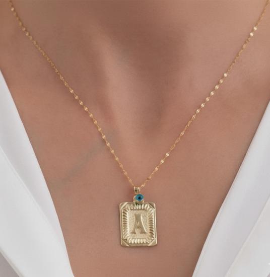 Kişiye Özel 14K Altın Harf Kolye – Minimal İsim Kolye T