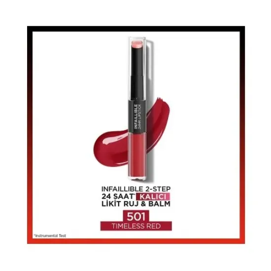 Loreal Paris Infaillible 24 HR Lipstick Ruj 501 Timeless Red