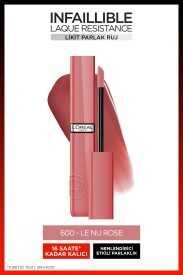 Loreal Paris Infaillible Laque Resistance Likit Parlak Ruj - 600 Le Nu Rose