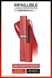 Loreal Paris Infaillible Laque Resistance Likit Parlak Ruj - 635 Worth It Medium