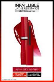 Loreal Paris Infaillible Laque Resistance Likit Parlak Ruj - 420 Rouge Paris