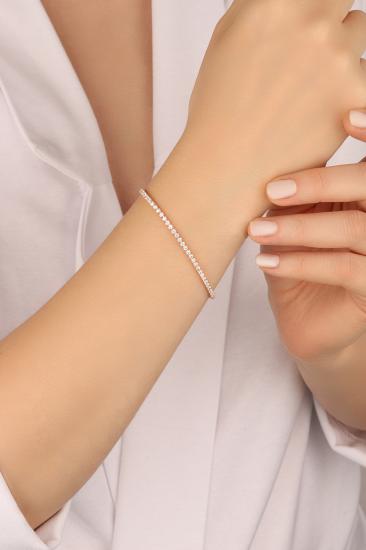 1,5 mm Taşlı Gümüş Suyolu Bileklik