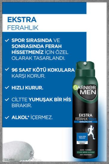 Garnier Men Ekstra Ferahlık Spray Deodorant 96 Saat 150 ml