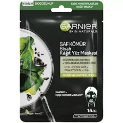 Garnier Skin Naturals Saf Kömür Siyah Kağıt Yüz Maskesi 28 g