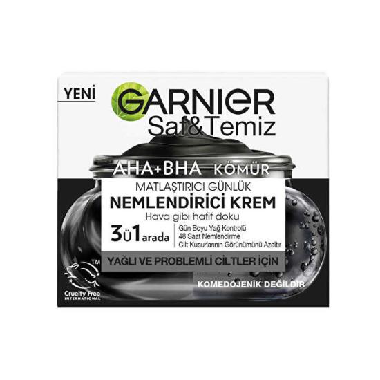 Garnier Saf Temiz AHA+BHA Kömür Matlaştırıcı Günlük Nemlendirici Krem 50 ml