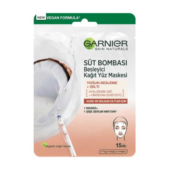 Garnier Süt Bombası Besleyici Kağıt Yüz Maskesi 28 g