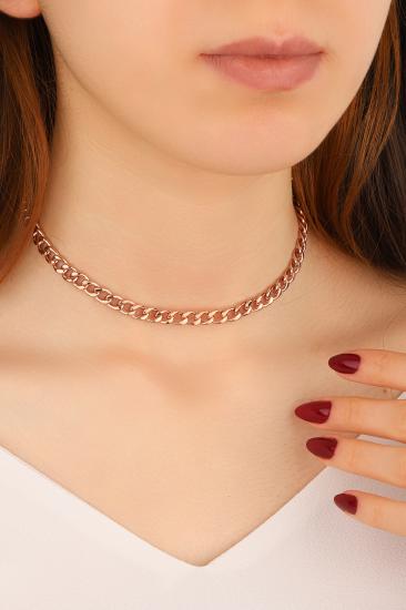 Taşsız Gümüş Gurmet Zincir Model Choker Kolye