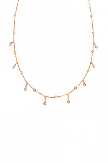 Sarkık Tifani Taşlı Gümüş Choker Kolye