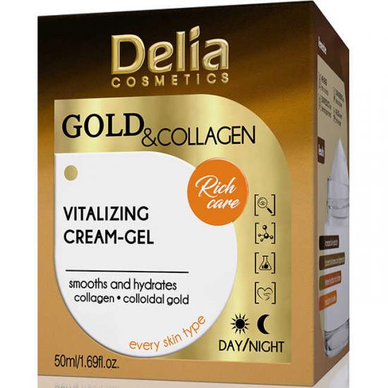 Delia Cosmetics Gold & Collagen- Altın&Kolajen İçeren Canlandırıcı Yüz Kremi 50 mk