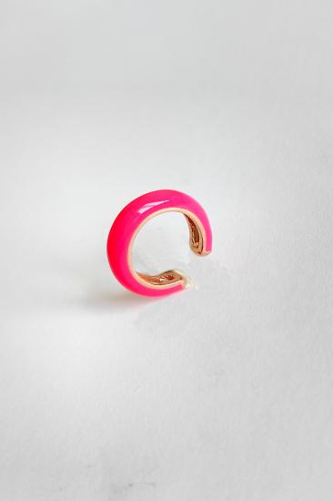 Pembe Neon Mineli Gümüş Kıkırdak Küpe