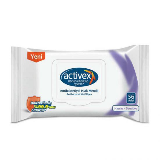Activex Antibakteriyel Islak Mendil Hassas 56 Adet