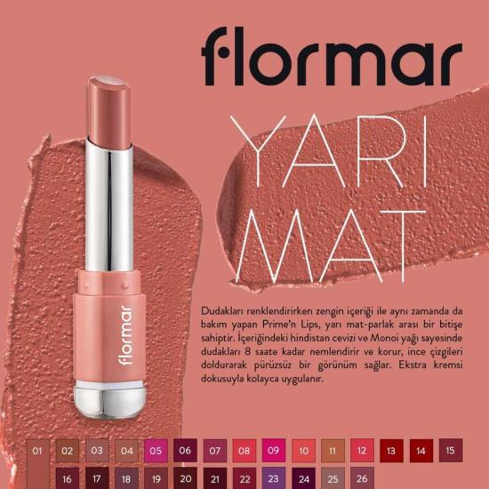 Flormar Prime’n Lips Lipstick PL01 Vanilla Soufle