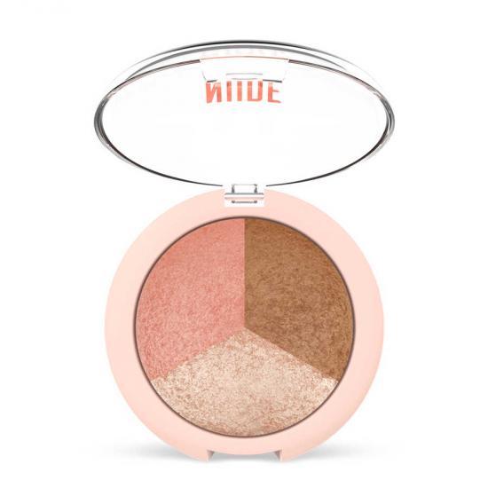 Golden Rose Nude Look Baked Trio Face Powder Pudra