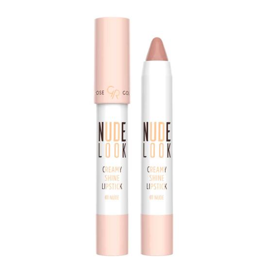Golden Rose  Nude Look Creamy Shine Lipstick Ruj 01