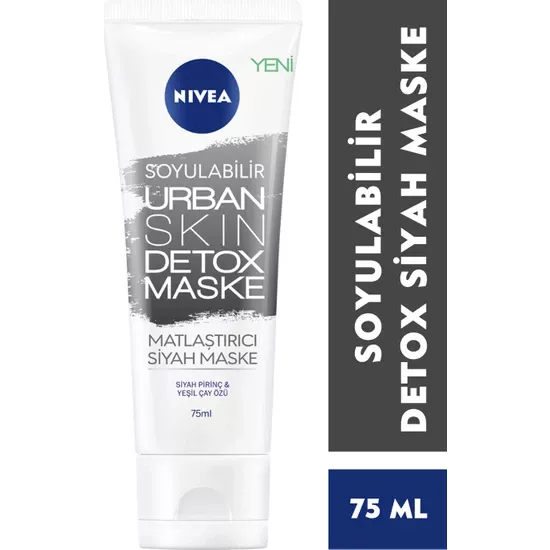 Nivea Soyulabilir Urban Skin Detox Matlaştırıcı Siyah Maske 75 ml