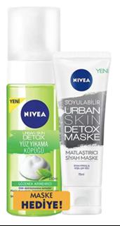 Nivea Urban Skin Detox Yüz Yıkama Köpüğü 150 ml + 75 ml Detox Maske Set