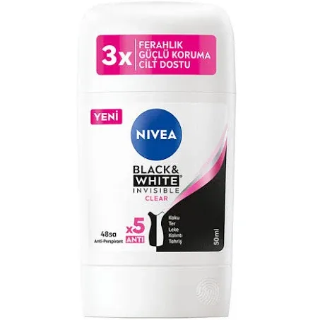 Nivea Black White Invisible Clear Women Deostick 50 ml