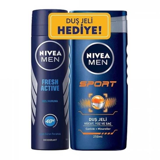 Nivea Men Fresh Active Deodorant 150 ml + Sport Duş Jeli 250 ml
