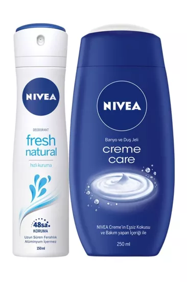Nivea Women Fresh Natural Deodorant 150 ml + Creme Care Duş Jeli 250 ml