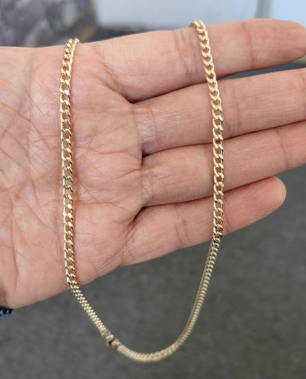 İçi Boş Gurmet - 14 Ayar Gerçek Altın Zincir Kolye - Kalınlık 3.95 mm (585 Damgalı)