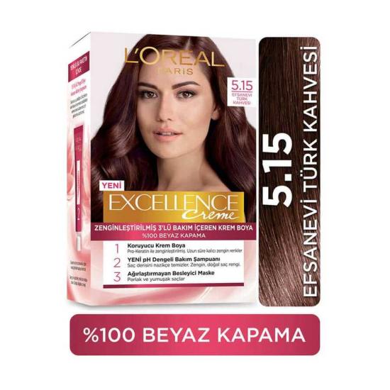 Loreal Paris Excellence Creme Saç Boyası  5.15 Efsanevi Türk Kahvesi