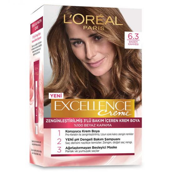 L’Oreal Paris Excellence Creme Saç Boyası 6.30 Badem Kahvesi