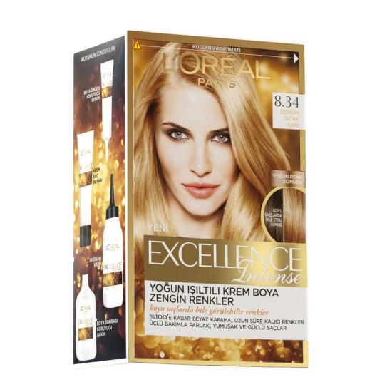 Loreal Paris Excellence Intense 8.34 Zengin Sıcak Sarı
