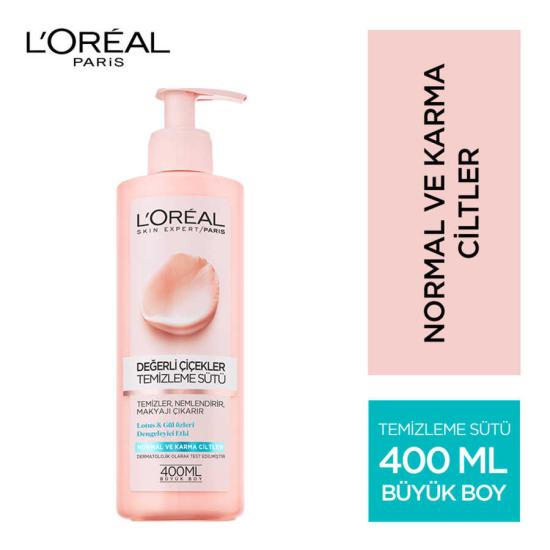 L’Oréal Paris Değerli Çiçekler Temizleme Sütü Normal Ve Karma Ciltler  400 ml