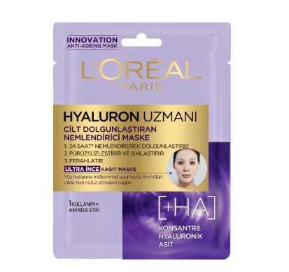 Loreal Paris Hyaluron Uzmanı Cilt Dolgunlaştıran Nemlendirici Kağıt Maske