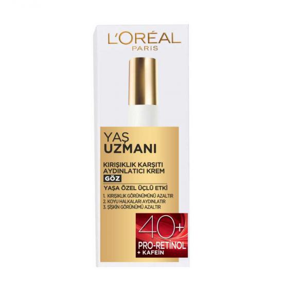 L’Oréal Paris Yaş Uzmanı 40+ Kırışıklık Karşıtı Aydınlatıcı Göz Kremi 15 ml