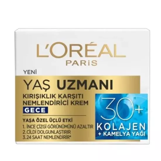 Loreal Paris Yaş Uzmanı 30+ Kırışıklık Karşıtı Nemlendirici Gece Kremi 50 ml