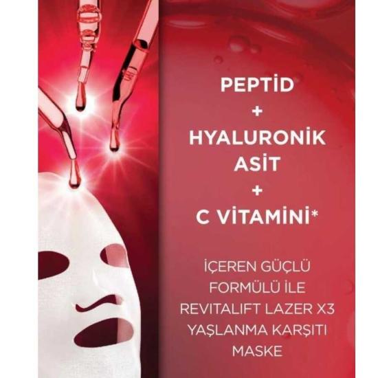 Loreal Paris Revitalift Lazer X3 Yaşlanma Karşıtı Kağıt Maske 28 g