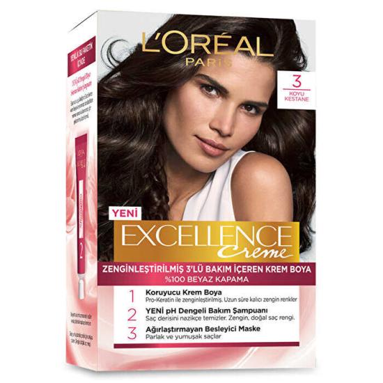 L’Oréal Paris Excellence Creme Saç Boyası 3 Koyu Kestane