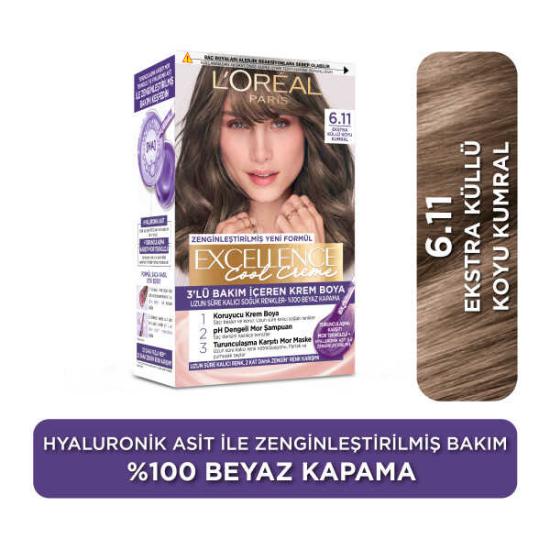Loreal Paris Excellence Cool Creme Saç Boyası 6.11 Ekstra Küllü Koyu Kumra