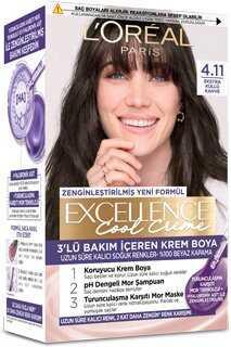 Loreal Paris Excellence Cool Creme Saç Boyası 4.11 Ekstra Küllü Kahve