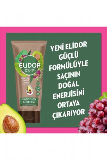 Elidor Doğanın Enerjisi Avokado Üzüm Çekirdeği Yağı Onarıcı Süper Saç Bakım Kremi 170 ml