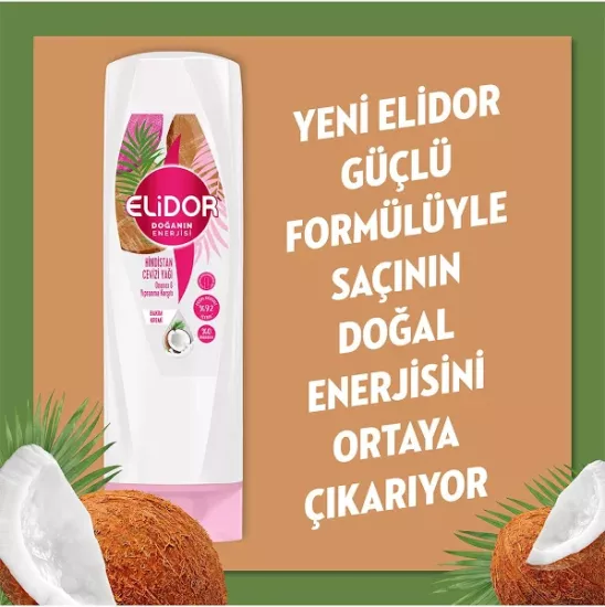 Elidor Hindistan Cevizi Yağı Onarıcı Yıpranma Karşıtı Saç Bakım Kremi 350 ml