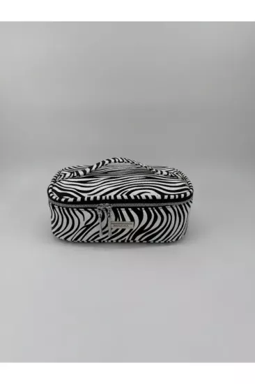 Muudaa Zebra Desenli Kadın Makyaj Çanta Kutu Model