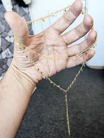 Choker ve Y Kolye 2’si 1 Arada Yıldızlı Gümüş Kolye