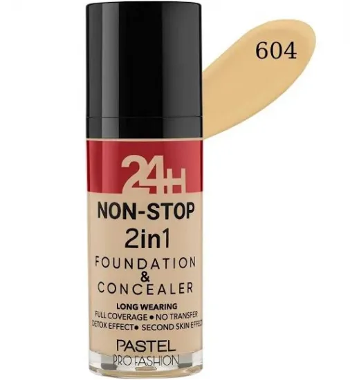 Pastel 24H Non-Stop 2in1 Fondöten 604 Vanilla