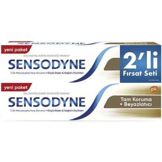 Sensodyne Tam Koruma Beyazlatıcı 2Li Set Diş Macunu 50 ml
