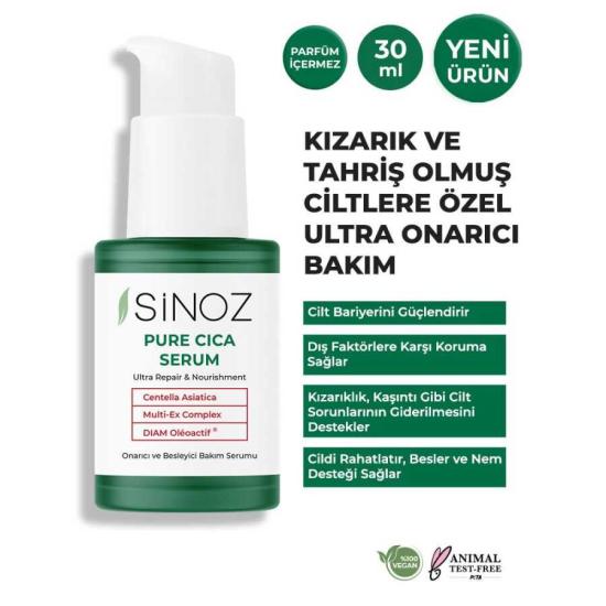 Sinoz Pure Cica Ultra Onarıcı ve Besleyici Bakım Serumu 30 ml