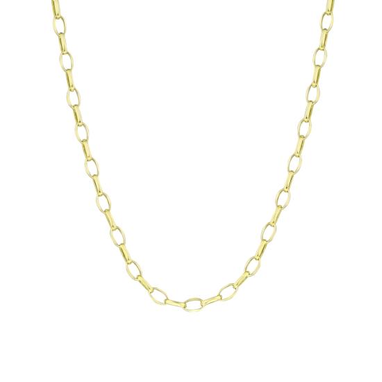 Oval Doç Zincir - 14 Ayar Gerçek Altın Zincir Kolye - Kalınlık 3.50 mm (585 Damgalı)