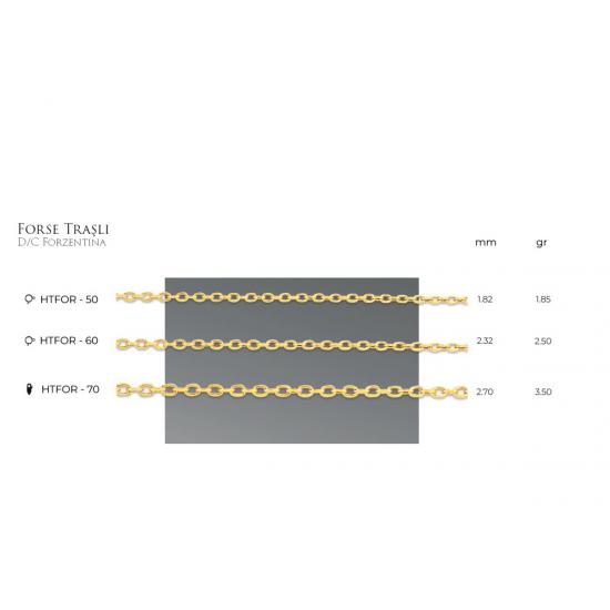 Traşlı Forse 14 Ayar Gerçek Altın Zincir Kolye - Kalınlık: 2.70 mm  (585 Damgalı)