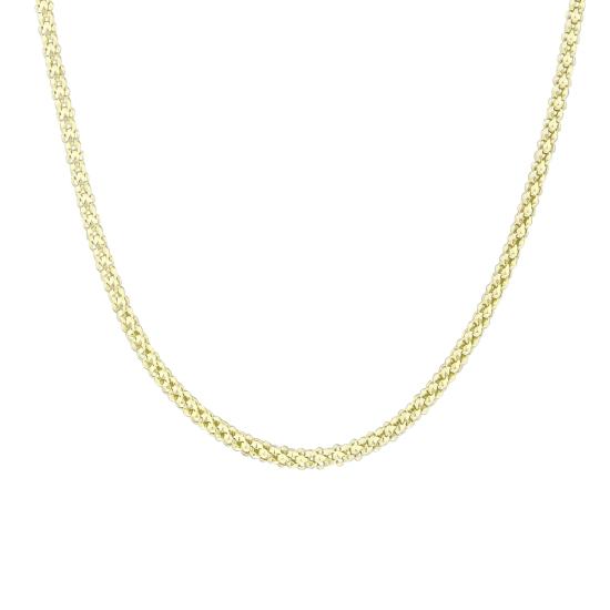 Popcorn Model - 14 Ayar Gerçek Altın Zincir Kolye - Kalınlık 1.40 mm (585 Damgalı)
