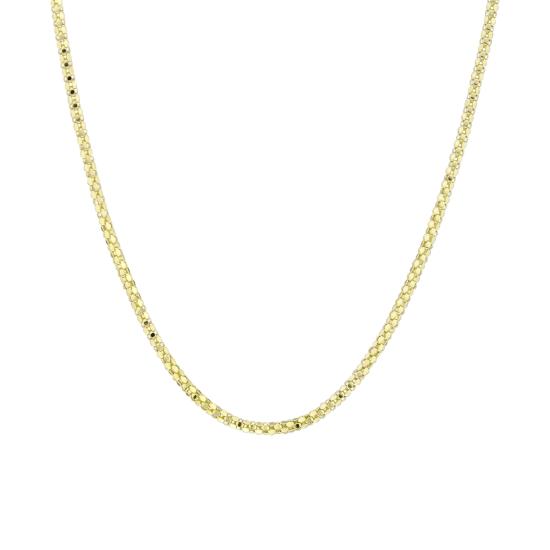 Popcorn Traşlı - 14 Ayar Gerçek Altın Zincir Kolye - Kalınlık 1.40 mm (585 Damgalı)